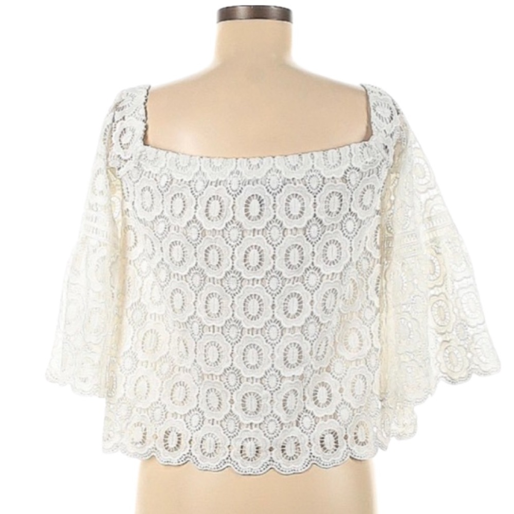 Lulus Good Day White Crochet Off The Shoulder Top - Picture 3 of 6